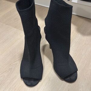 Steve Madden Black Heeled Sock Boots